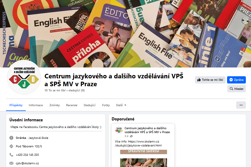Nově můžete sledovat CJDV na Facebooku
